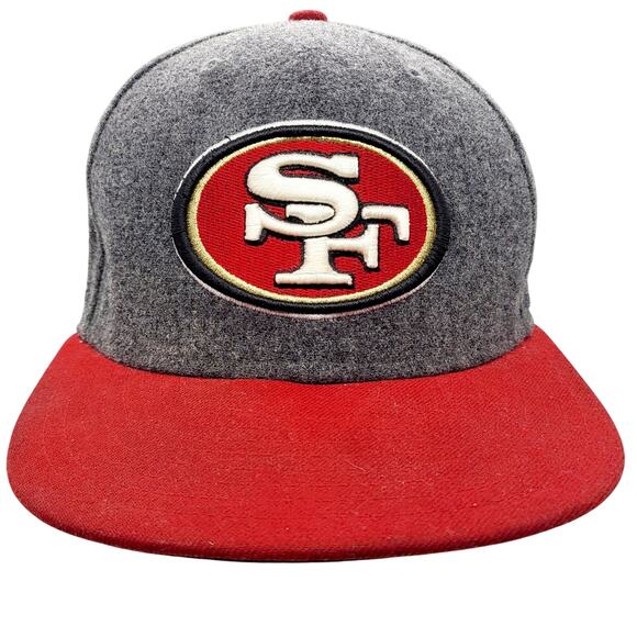 New Era 59/50 SF Niners NFL Embroidered Fitted Cap Gray Wool Authentic 7 1/4 - Picture 1 of 9